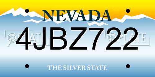 4JBZ722 Nevada License Plate