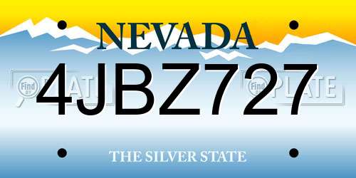 4JBZ727 Nevada License Plate