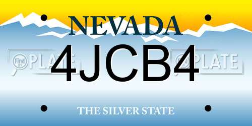 4JCB4 Nevada License Plate