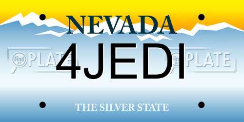 4JEDI Nevada License Plate
