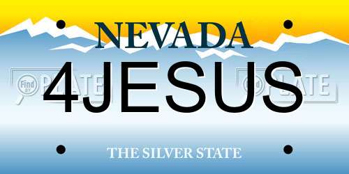 4JESUS Nevada License Plate