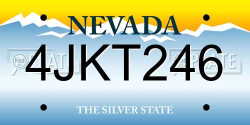 4JKT246 Nevada License Plate