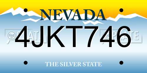 4JKT746 Nevada License Plate