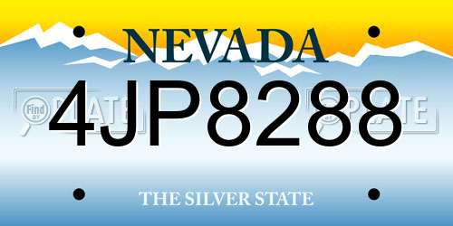 4JP8288 Nevada License Plate