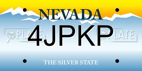 4JPKP Nevada License Plate