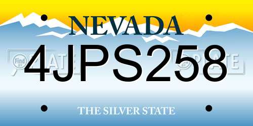 4JPS258 Nevada License Plate
