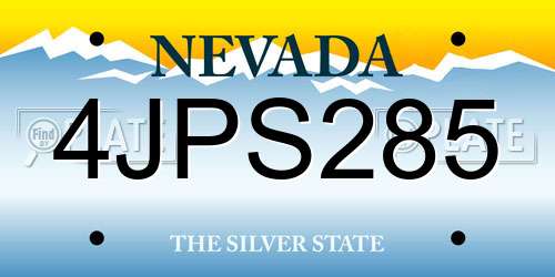 4JPS285 Nevada License Plate