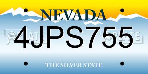 4JPS755 Nevada License Plate