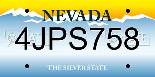 4JPS758 Nevada License Plate