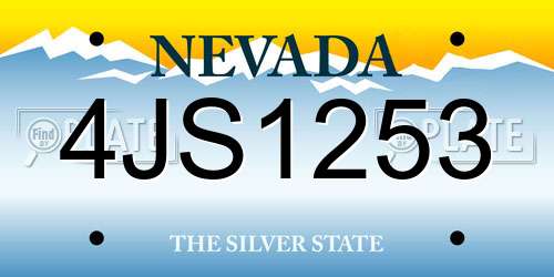 4JS1253 Nevada License Plate