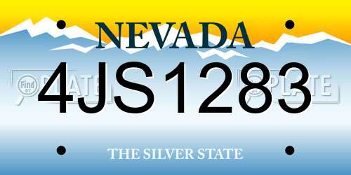 4JS1283 Nevada License Plate