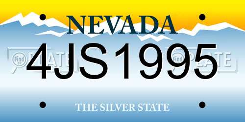 4JS1995 Nevada License Plate