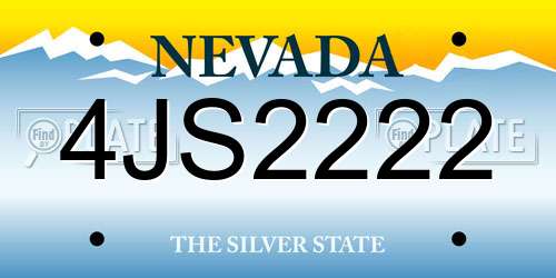 4JS2222 Nevada License Plate