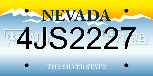 4JS2227 Nevada License Plate