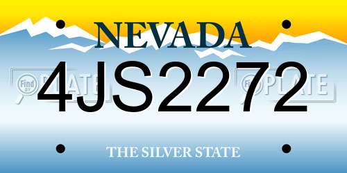 4JS2272 Nevada License Plate