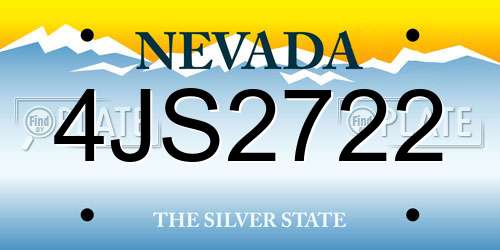 4JS2722 Nevada License Plate
