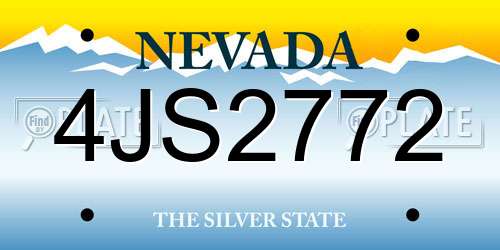 4JS2772 Nevada License Plate