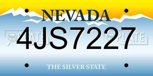 4JS7227 Nevada License Plate