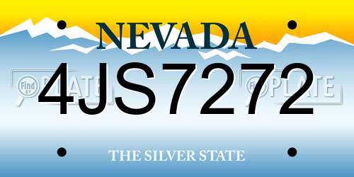 4JS7272 Nevada License Plate