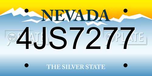 4JS7277 Nevada License Plate