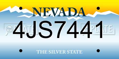 4JS7441 Nevada License Plate
