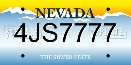4JS7777 Nevada License Plate