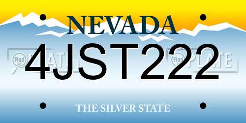 4JST222 Nevada License Plate