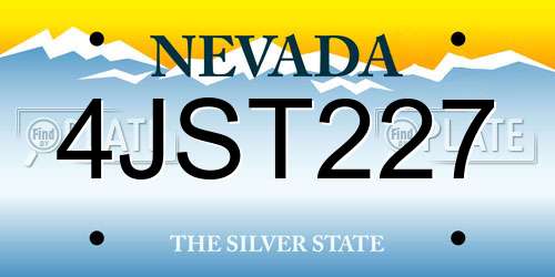 4JST227 Nevada License Plate