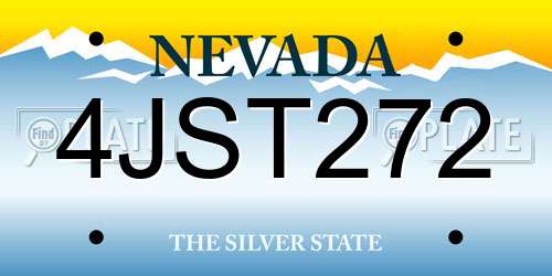 4JST272 Nevada License Plate