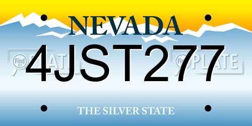 4JST277 Nevada License Plate
