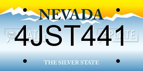 4JST441 Nevada License Plate
