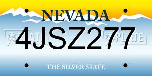 4JSZ277 Nevada License Plate