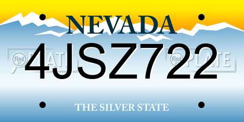 4JSZ722 Nevada License Plate