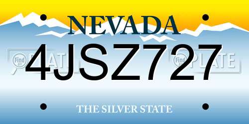 4JSZ727 Nevada License Plate