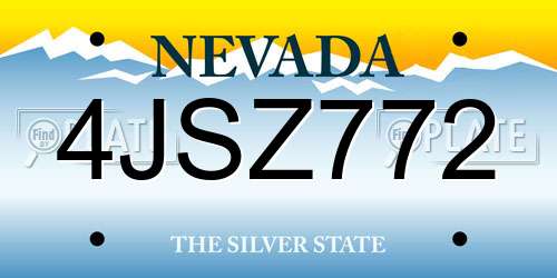 4JSZ772 Nevada License Plate