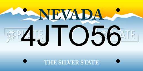 4JTO56 Nevada License Plate
