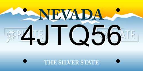 4JTQ56 Nevada License Plate
