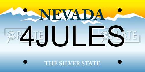 4JULES Nevada License Plate
