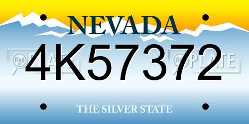 4K57372 Nevada License Plate