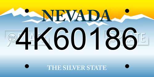 4K60186 Nevada License Plate