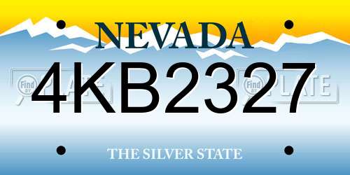 4KB2327 Nevada License Plate
