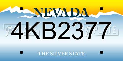 4KB2377 Nevada License Plate