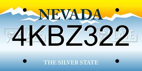 4KBZ322 Nevada License Plate