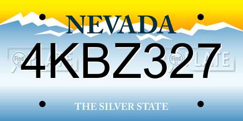 4KBZ327 Nevada License Plate
