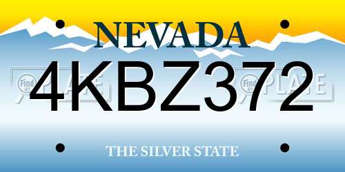 4KBZ372 Nevada License Plate