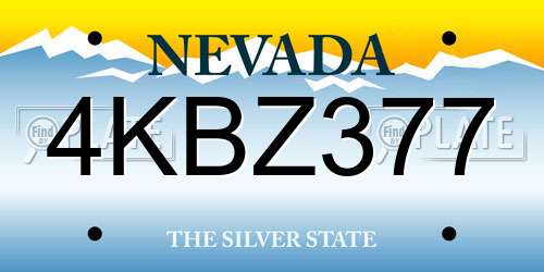 4KBZ377 Nevada License Plate