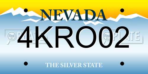4KRO02 Nevada License Plate