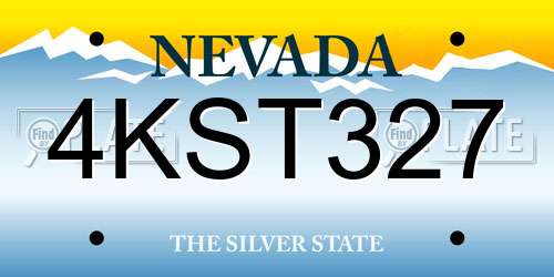 4KST327 Nevada License Plate