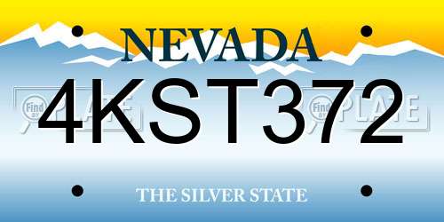 4KST372 Nevada License Plate