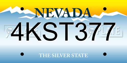 4KST377 Nevada License Plate